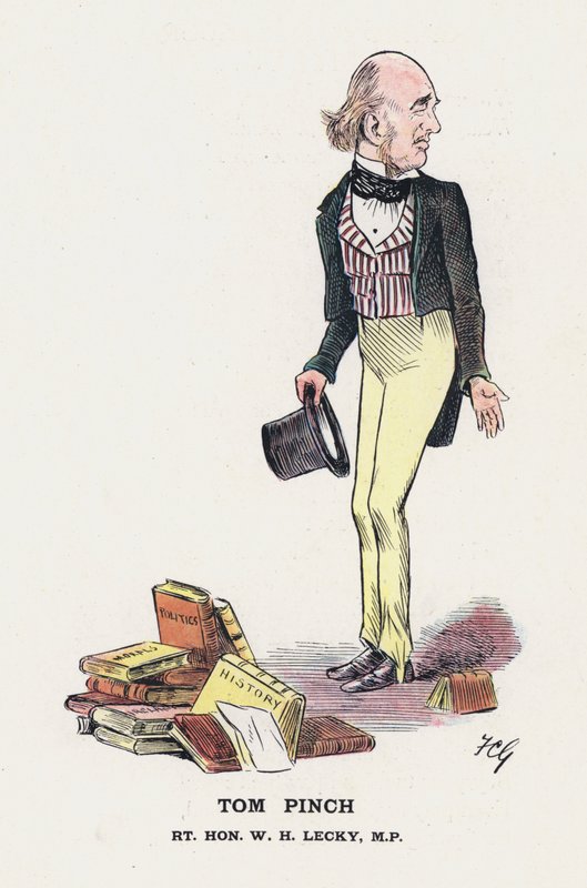 Tom Pinch, Rt Hon W H Lecky (color lithograph) by Francis Carruthers Gould
