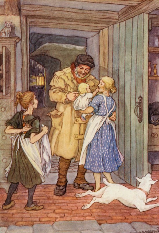 Illustration for The Cricket on the Hearth by Charles Dickens by Francis Donkin Bedford