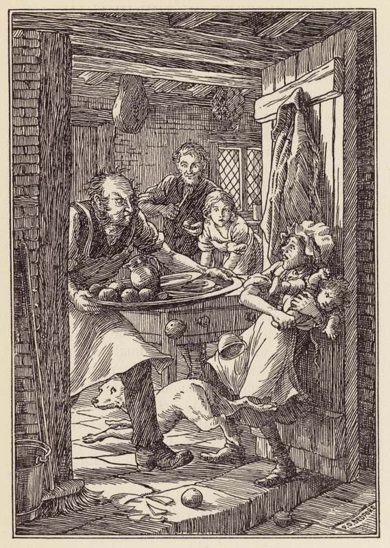 Illustration for The Cricket on the Hearth by Charles Dickens by Francis Donkin Bedford