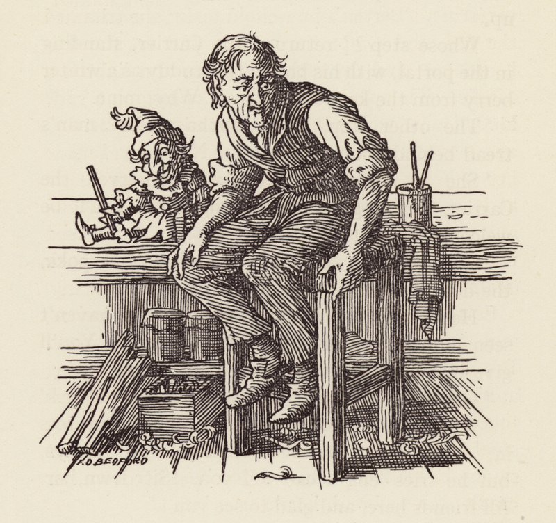 Illustration for The Cricket on the Hearth by Charles Dickens by Francis Donkin Bedford