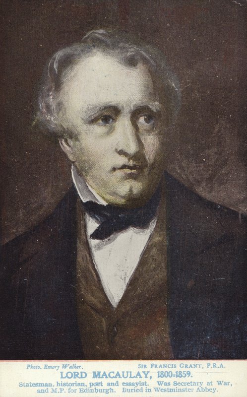 Thomas Babington Macaulay, English politician and historian by Francis Grant