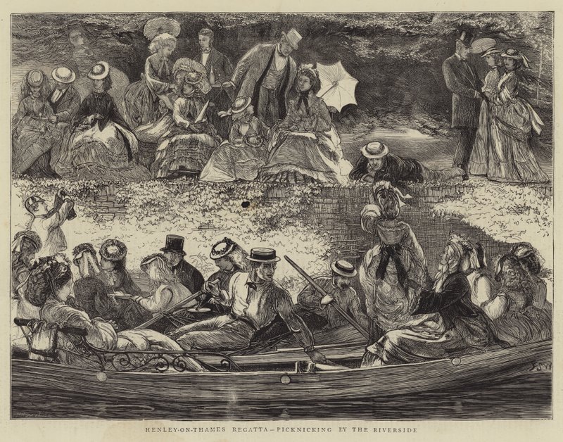 Henley-on-Thames Regatta, picknicking by the Riverside by Francis S. Walker