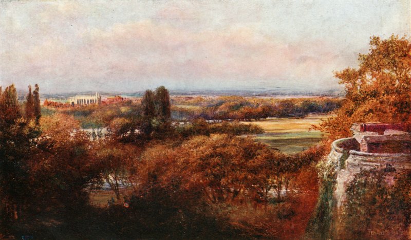 The Thames and Eton from the terrace, Windsor Castle by Francis S. Walker