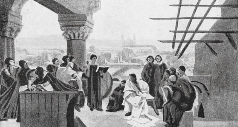 The School of Abelard by Francois (after) Flameng