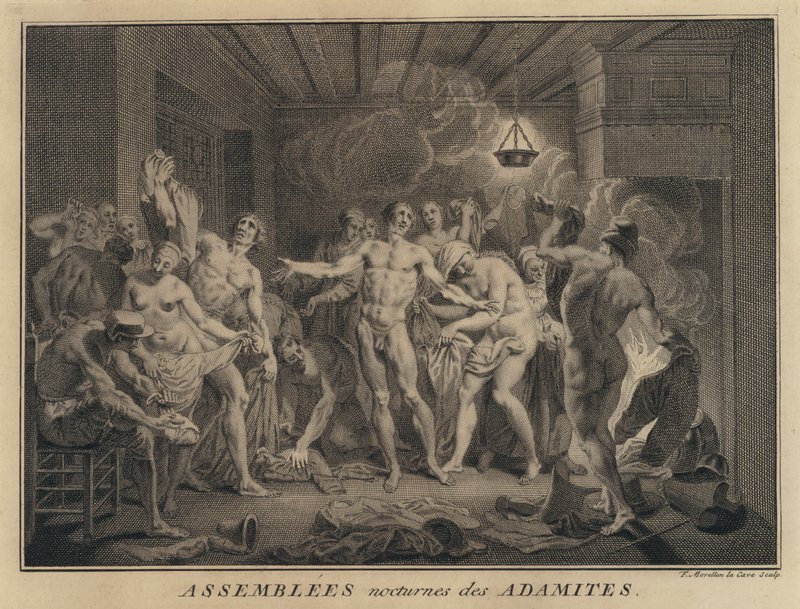 Nocturnal meeting of Adamites by Francois (after) Morellon la Cave