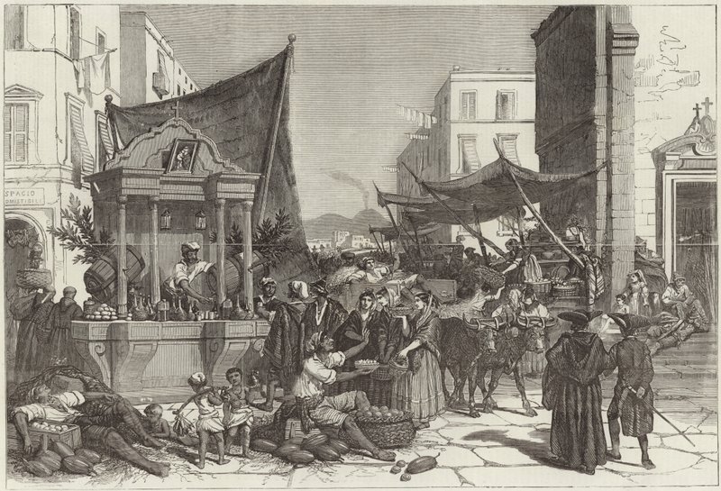 A Street in Naples by Francois Fortune Antoine (after) Ferogio