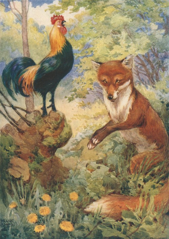 Chanticleer and Dan Russell, from The Canterbury Tales by Geoffrey Chaucer by Frank Adams