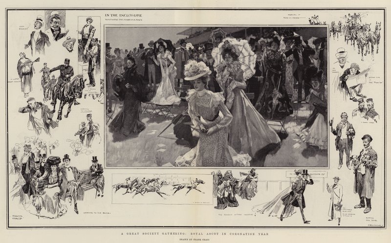 A Great Society Gathering, Royal Ascot in Coronation Year by Frank Craig