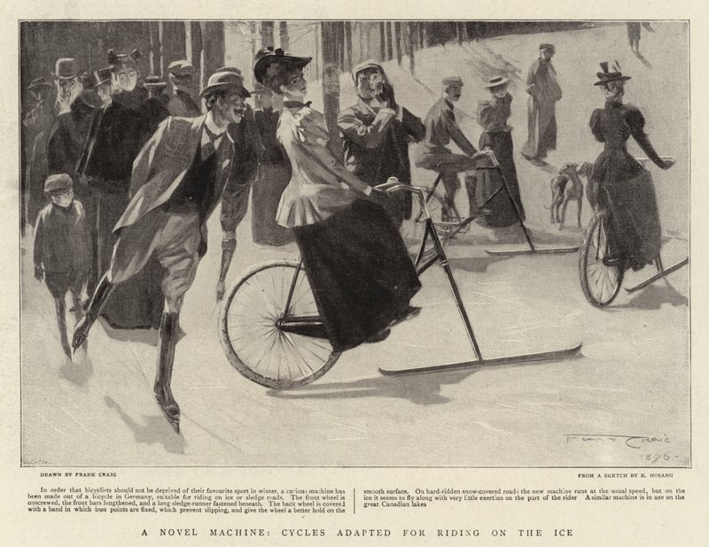 A Novel Machine, Cycles adapted for riding on the Ice by Frank Craig