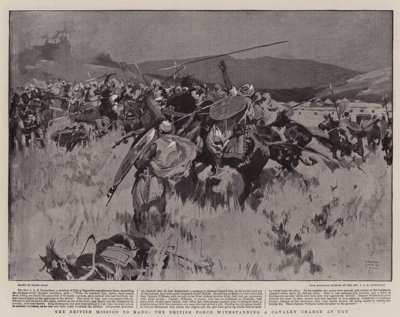 The British Mission to Kano, the British Force Withstanding a Cavalry Charge at Ugu by Frank Craig
