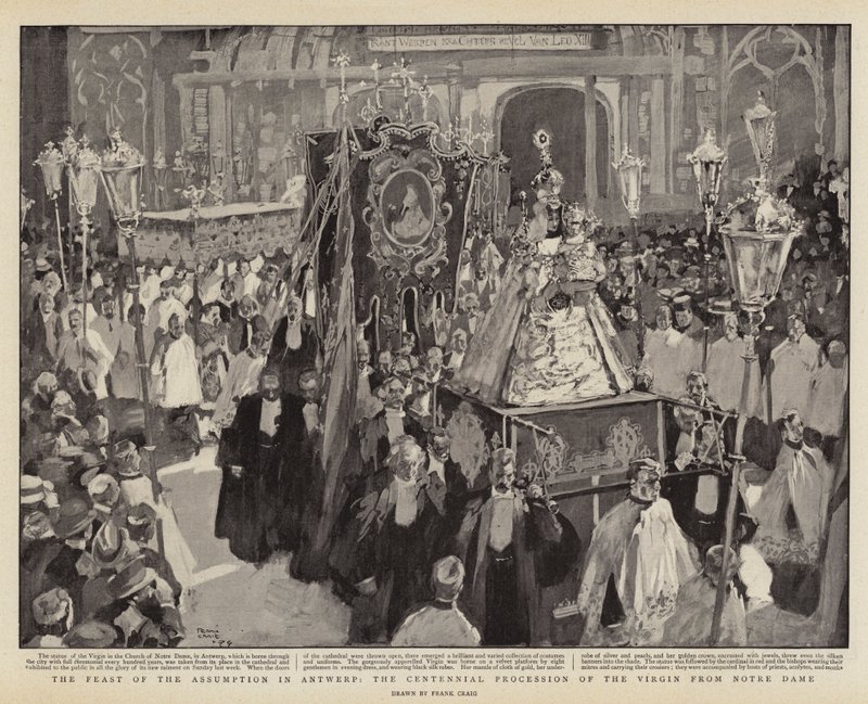 The Feast of the Assumption in Antwerp, the Centennial Procession of the Virgin from Notre Dame by Frank Craig