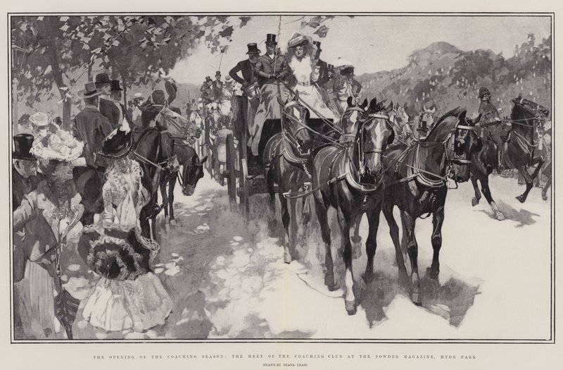 The Opening of the Coaching Season, the Meet of the Coaching Club at the Powder Magazine, Hyde Park by Frank Craig