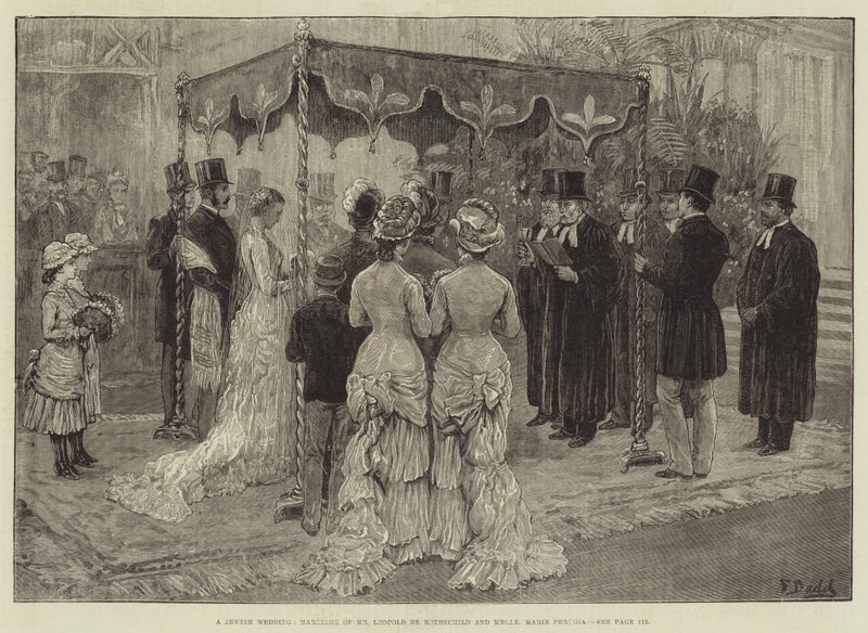A Jewish Wedding, Marriage of Mr Leopold de Rothschild and Mademoiselle Marie Perugia by Frank Dadd