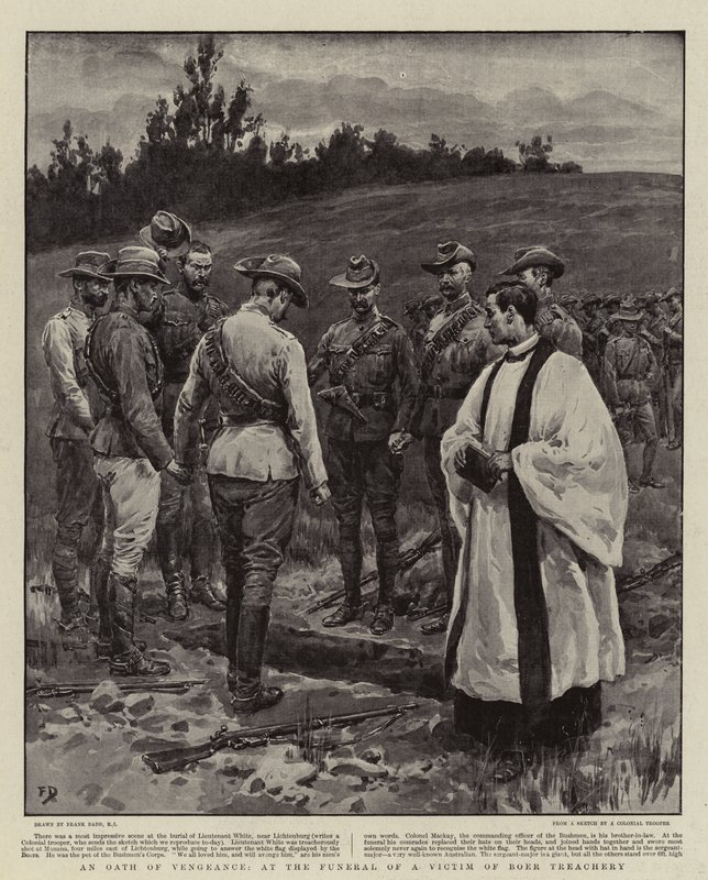 An Oath of Vengeance, at the Funeral of a Victim of Boer Treachery by Frank Dadd
