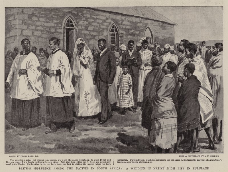 British Influence among the Natives in South Africa, a Wedding in Native High Life in Zululand by Frank Dadd