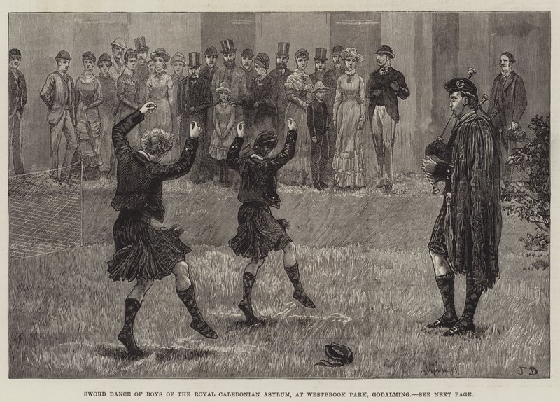 Sword Dance of Boys of the Royal Caledonian Asylum, at Westbrook Park, Godalming by Frank Dadd