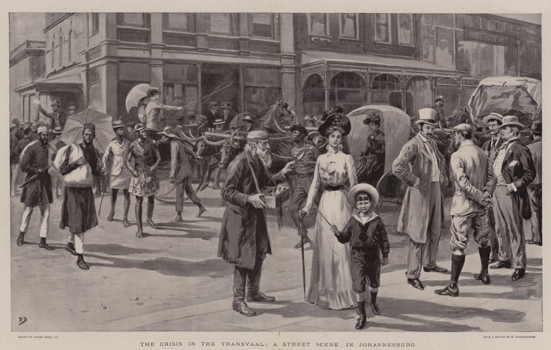 The Crisis in the Transvaal, a Street Scene in Johannesburg by Frank Dadd
