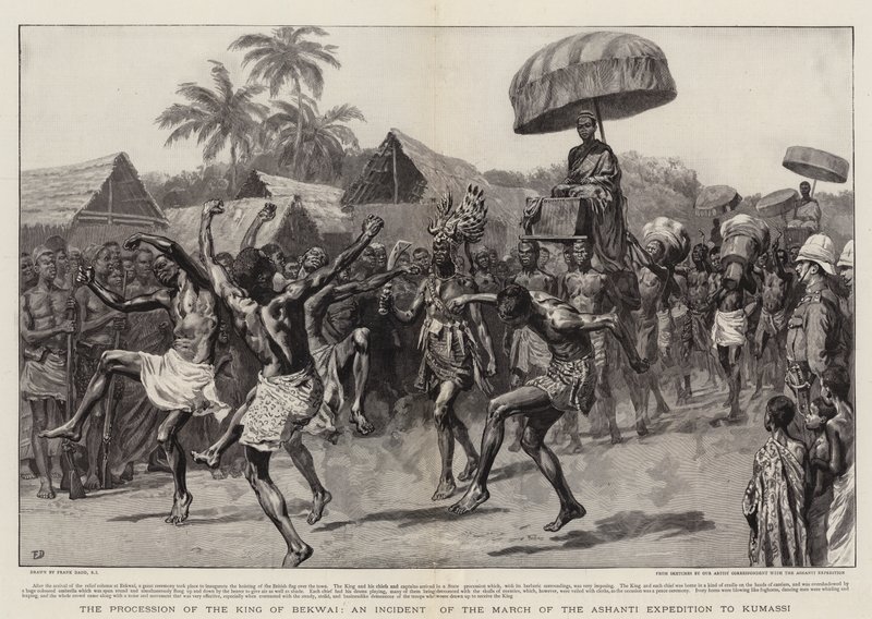 The Procession of the King of Bekwai, an Incident of the March of the Ashanti Expedition to Kumassi by Frank Dadd