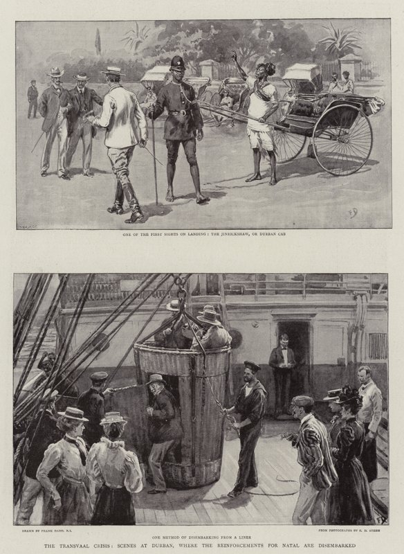 The Transvaal Crisis, Scenes at Durban, where the Reinforcements for Natal are disembarked by Frank Dadd