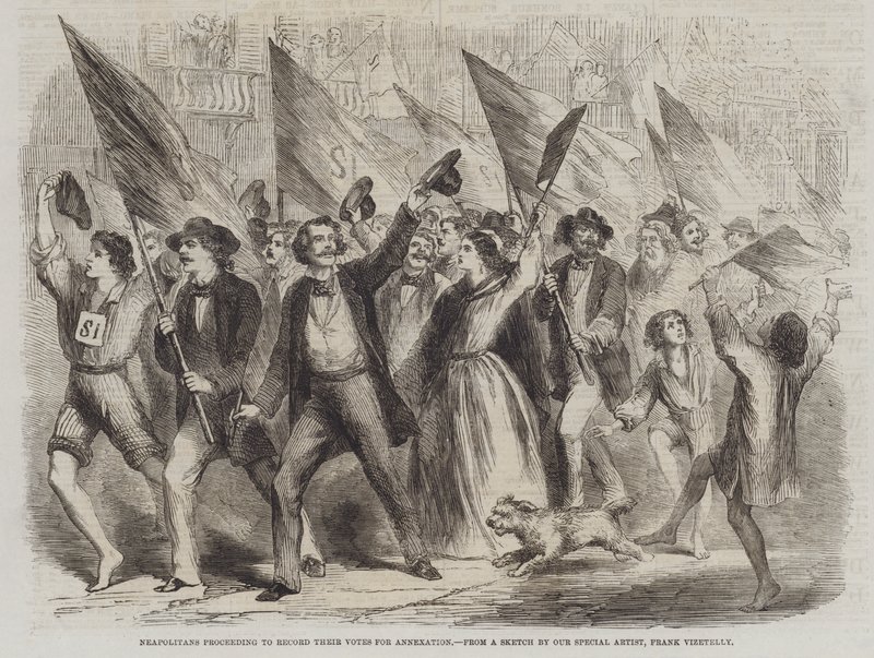 Neapolitans Proceeding to Record Their Votes for Annexation by Frank Vizetelly