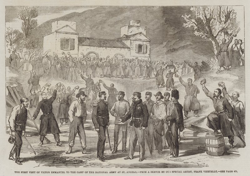 The First Visit of Victor Emmanuel to the Camp of the National Army at St Angelo by Frank Vizetelly
