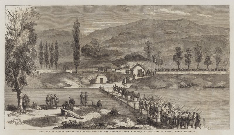 The War in Naples, Garibaldian Troops crossing the Volturno by Frank Vizetelly