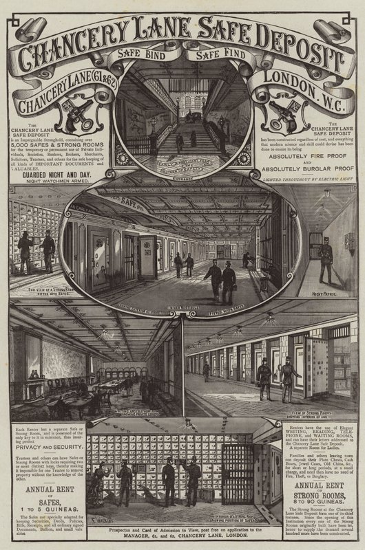 Advertisement, Chancery Lane Safe Deposit by Frank Watkins