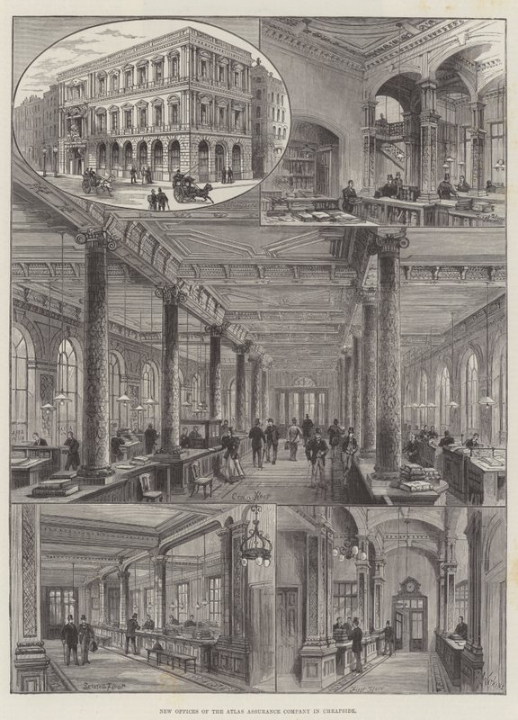 New Offices of the Atlas Assurance Company in Cheapside by Frank Watkins