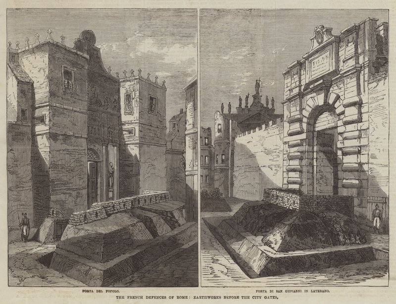 The French Defences of Rome, Earthworks Before the City Gates by Frank Watkins