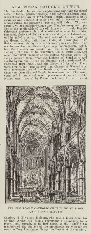 The New Roman Catholic Church of St James, Manchester Square by Frank Watkins
