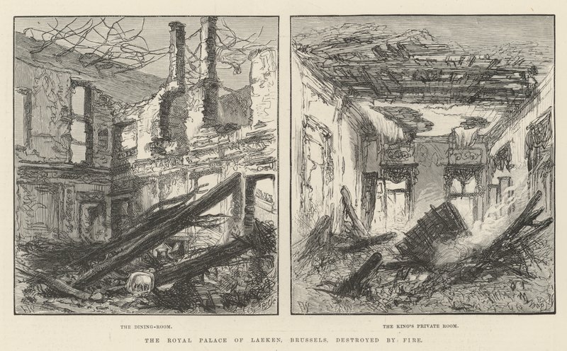The Royal Palace of Laeken, Brussels, destroyed by Fire by Frank Watkins