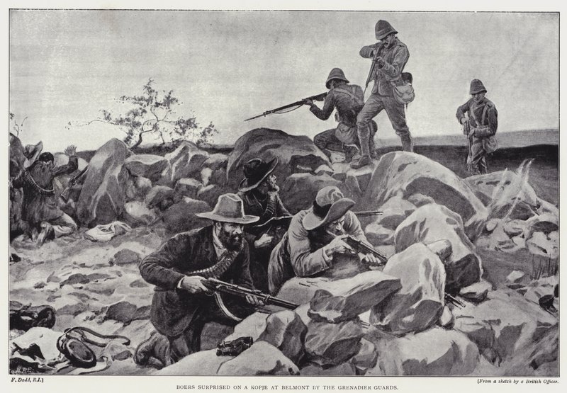 Boers Surprised on a Kopje at Belmont by the Grenadier Guards by Frank (after) Dadd