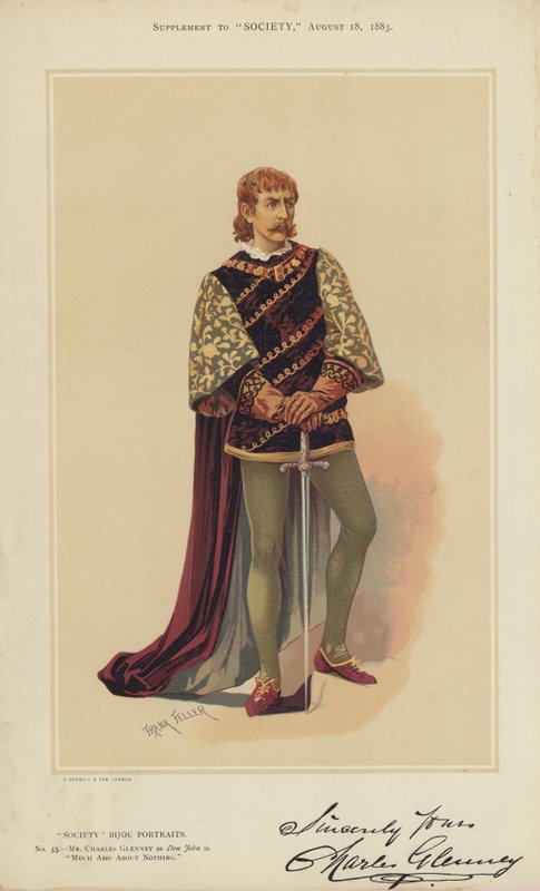 Mr Charles Glenney, as Don John, in Much Ado About Nothing by Frank (after) Feller