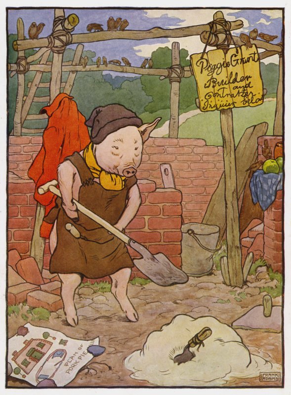 Illustration for The Three Little Pigs by Frank Adams