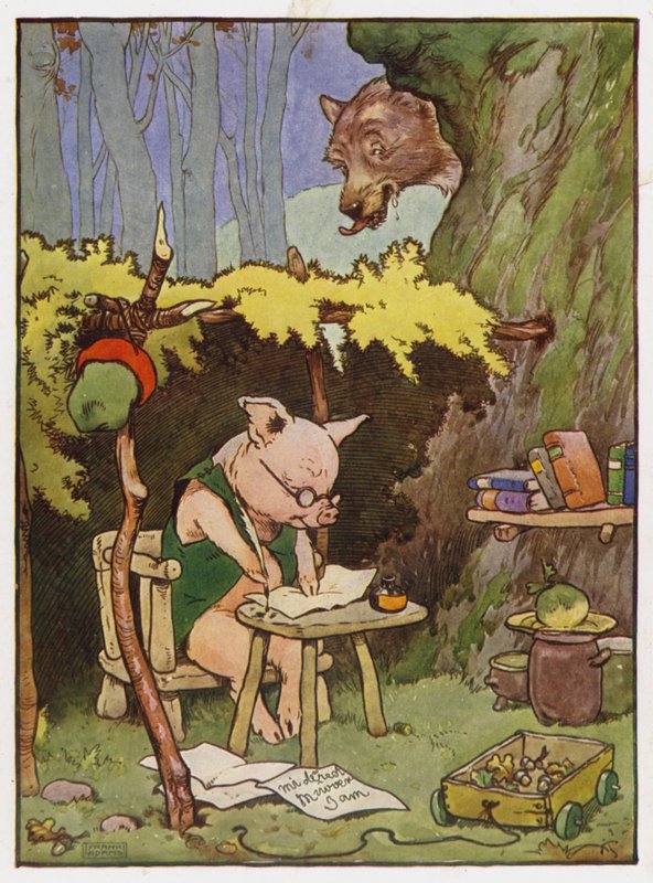 Illustration for The Three Little Pigs by Frank Adams