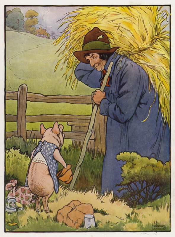 Illustration for The Three Little Pigs by Frank Adams