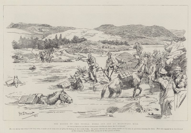 The Rising of the Tugela, Boers Cut Off at Hlangwani Hill by Frank Algenon Stewart