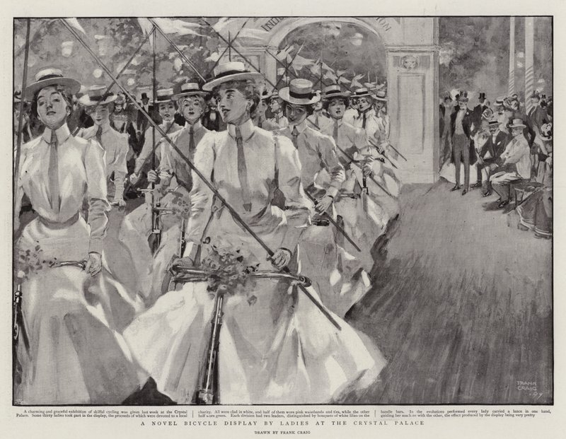 A Novel Bicycle Display by Ladies at the Crystal Palace by Frank Craig