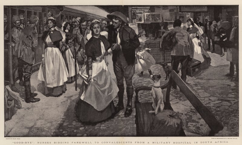Good-Bye, Nurses Bidding Farewell to Convalescents from a Military Hospital in South Africa by Frank Craig