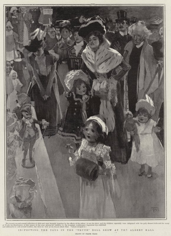 Inspecting the Toys in the Truth Doll Show at the Albert Hall by Frank Craig