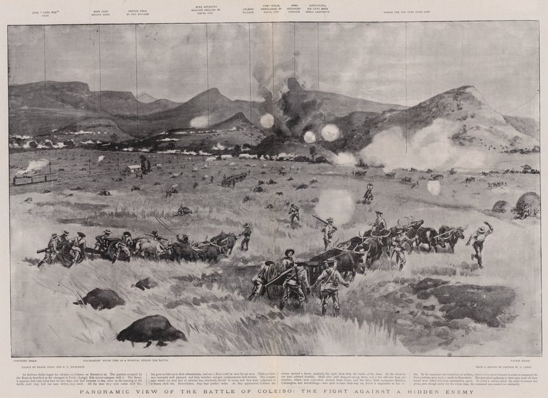 Panoramic View of the Battle of Colenso, the Fight against a Hidden Enemy by Frank Craig