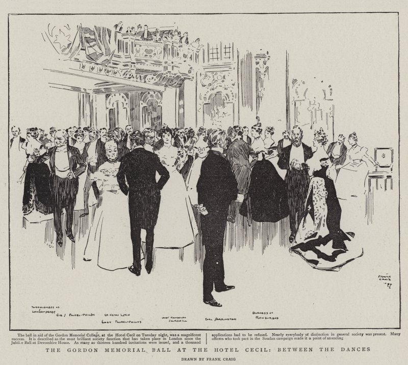 The Gordon Memorial Ball at the Hotel Cecil, between the Dances by Frank Craig