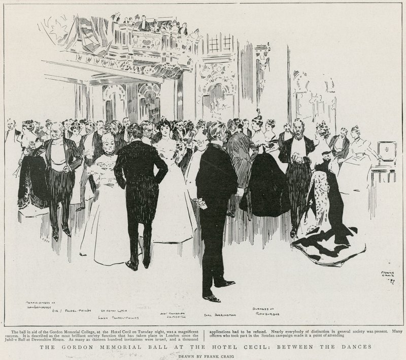 The Gordon Memorial Ball at the Hotel Cecil, between the dances by Frank Craig