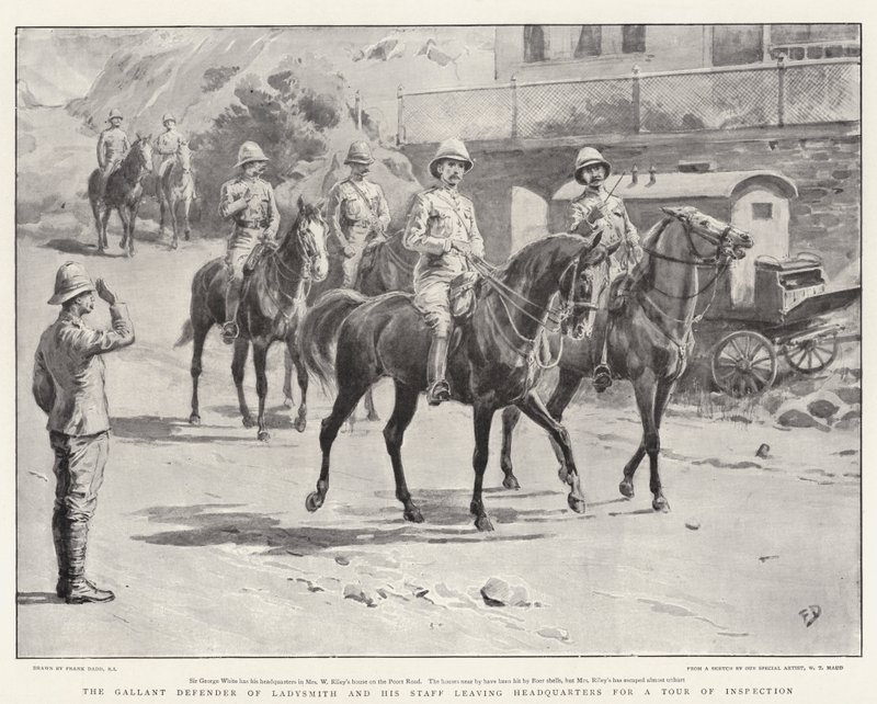 The Gallant Defender of Ladysmith and His Staff Leaving Headquarters for a Tour of Inspection by Frank Dadd