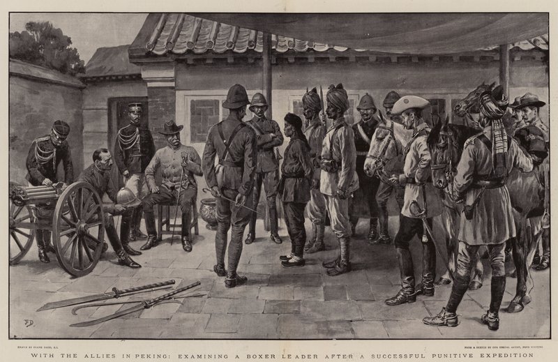 With the Allies in Peking, Examining a Boxer Leader After a Successful Punitive Expedition by Frank Dadd