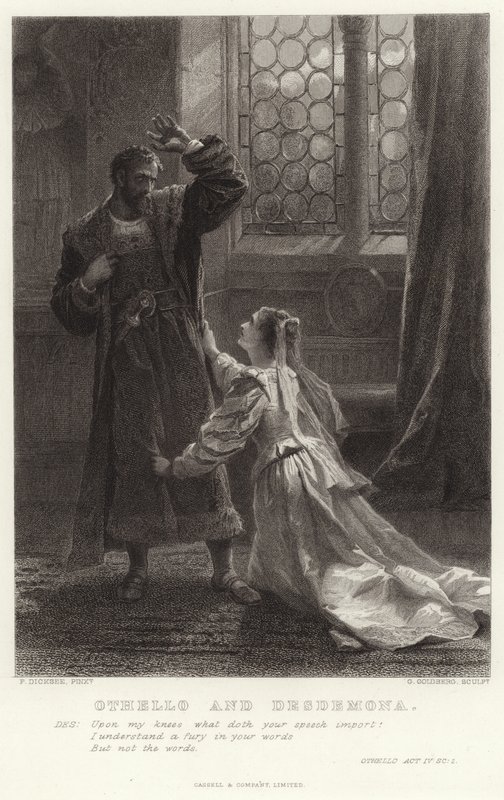 Othello and Desdemona, Othello, Act IV, Sc 2 by Frank Dicksee