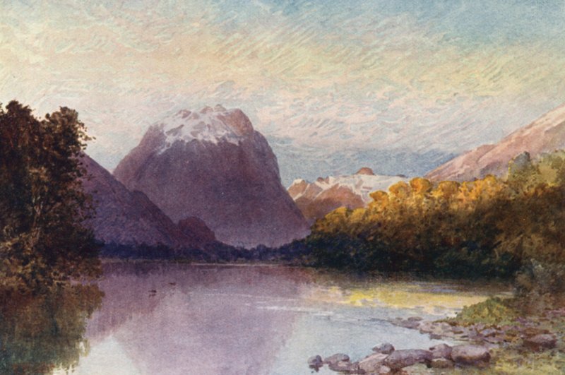 New Zealand: At the Head of Lake Te-Anau by Frank H Wright