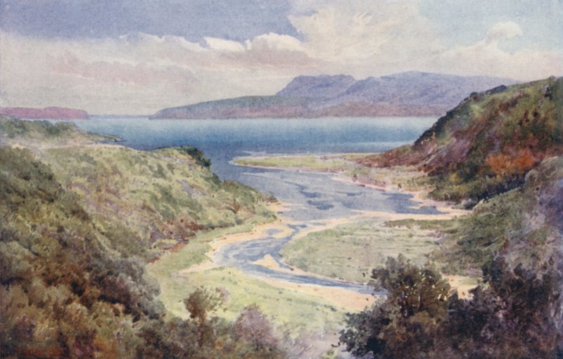 New Zealand: Lake and Mount Tarawera by Frank H Wright