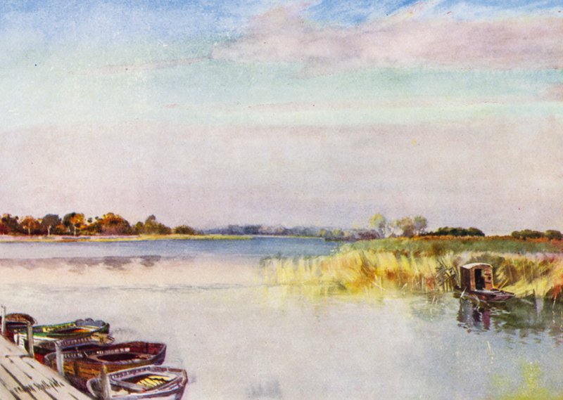 Norfolk Broads: Ormesby Broad, Autumn by Frank Southgate
