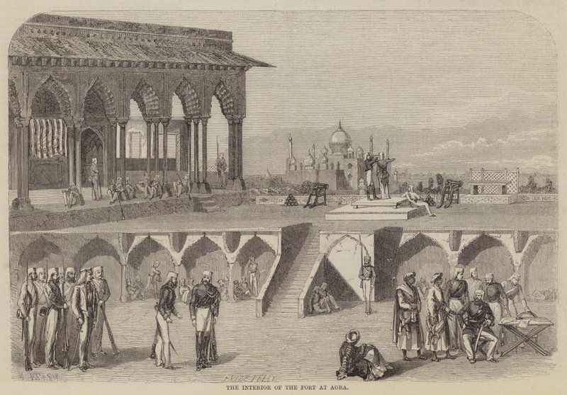 The Interior of the Fort at Agra by Frank Vizetelly